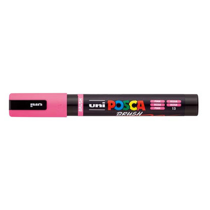 White Smoke POSCA PC5BR Brush Tip Paint Markers, Pink Paint Markers