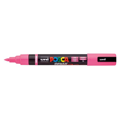 White Smoke POSCA PC5BR Brush Tip Paint Markers, Pink Paint Markers