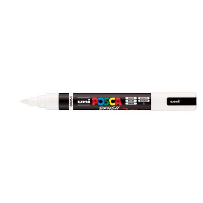 White Smoke POSCA PC5BR Brush Tip Paint Markers, White Paint Markers