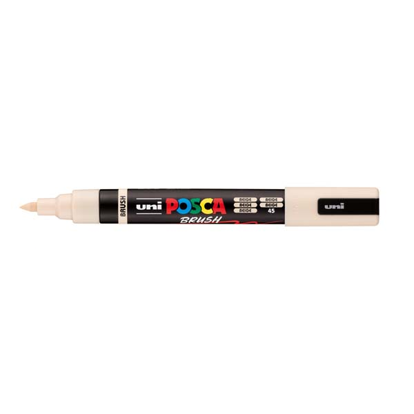White Smoke POSCA PC5BR Brush Tip Paint Markers, Beige Paint Markers