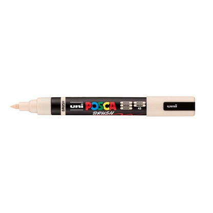 White Smoke POSCA PC5BR Brush Tip Paint Markers, Beige Paint Markers