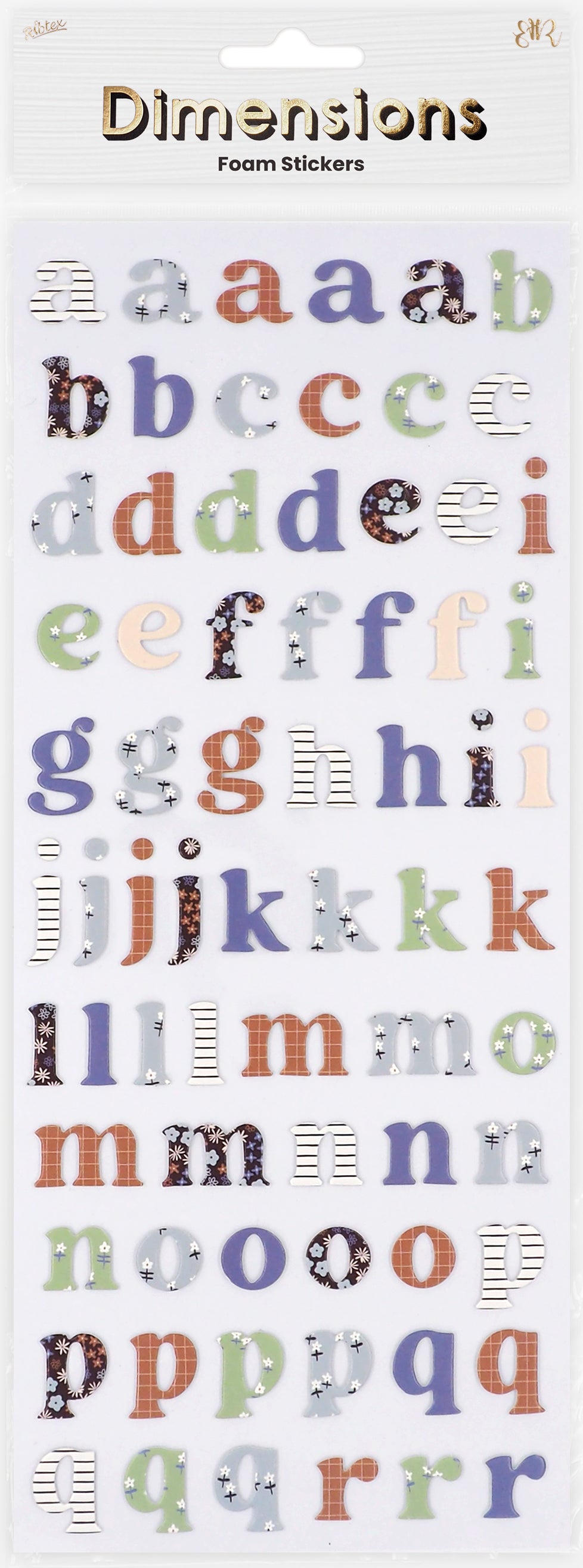 Lavender Dimensions Blue Belle Foam Stickers, Alphabet Paper Craft