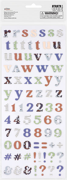 Lavender Dimensions Blue Belle Foam Stickers, Alphabet Paper Craft