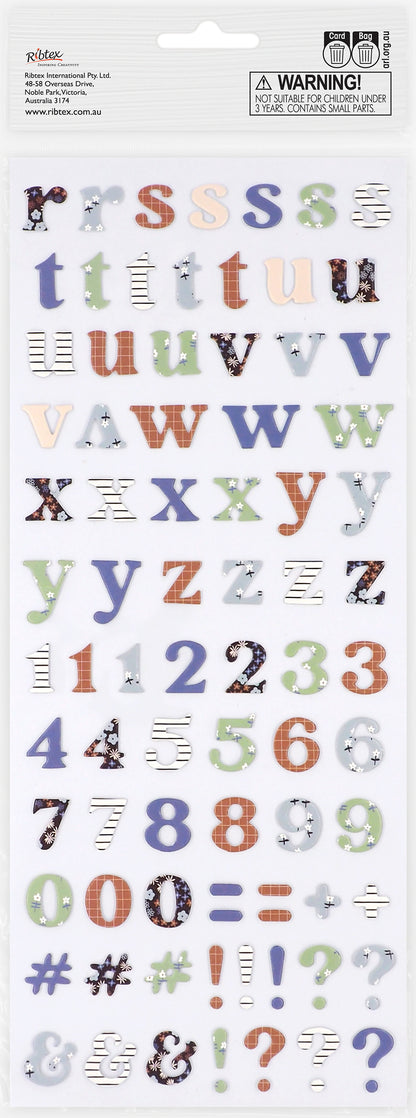 Lavender Dimensions Blue Belle Foam Stickers, Alphabet Paper Craft