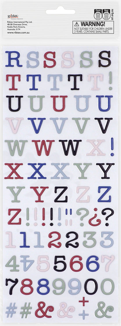 Lavender Dimensions Blue Belle, Puffy Stickers, Alphabet Paper Craft
