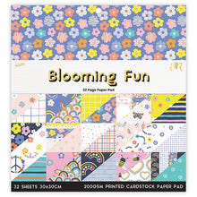 White Smoke Blooming Fun 32 Page 12X12 Paper Pad Stencils and Templates