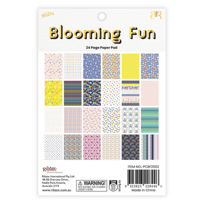 White Smoke Blooming Fun 24 Page 6X8 Paper Pad Stencils and Templates