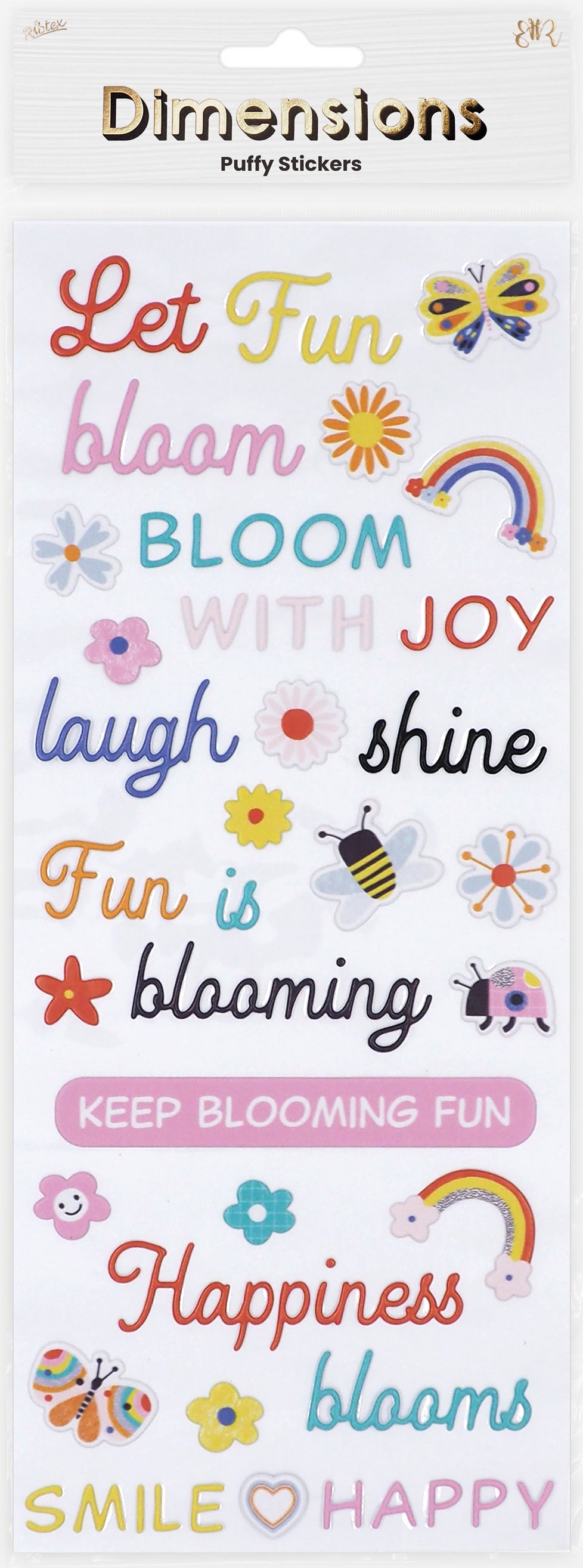 Lavender Dimensions Blooming Fun Puffy Stickers, Alphabet Paper Craft