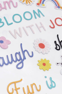 Lavender Dimensions Blooming Fun Puffy Stickers, Alphabet Paper Craft