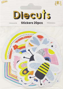 Lavender Blooming Fun Die Cut Sticker Pack 20Pcs Paper Craft