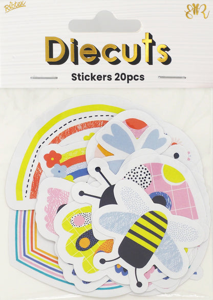 Lavender Blooming Fun Die Cut Sticker Pack 20Pcs Paper Craft