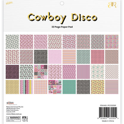 White Smoke Cowboy Disco 32 Page 12X12 Paper Pad Stencils and Templates