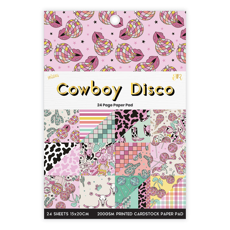White Smoke Cowboy Disco 24 Page 6X8 Paper Pad Stencils and Templates