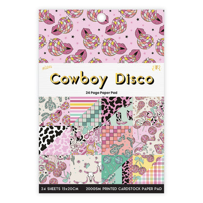 White Smoke Cowboy Disco 24 Page 6X8 Paper Pad Stencils and Templates