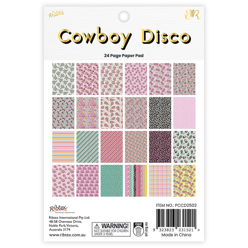 White Smoke Cowboy Disco 24 Page 6X8 Paper Pad Stencils and Templates