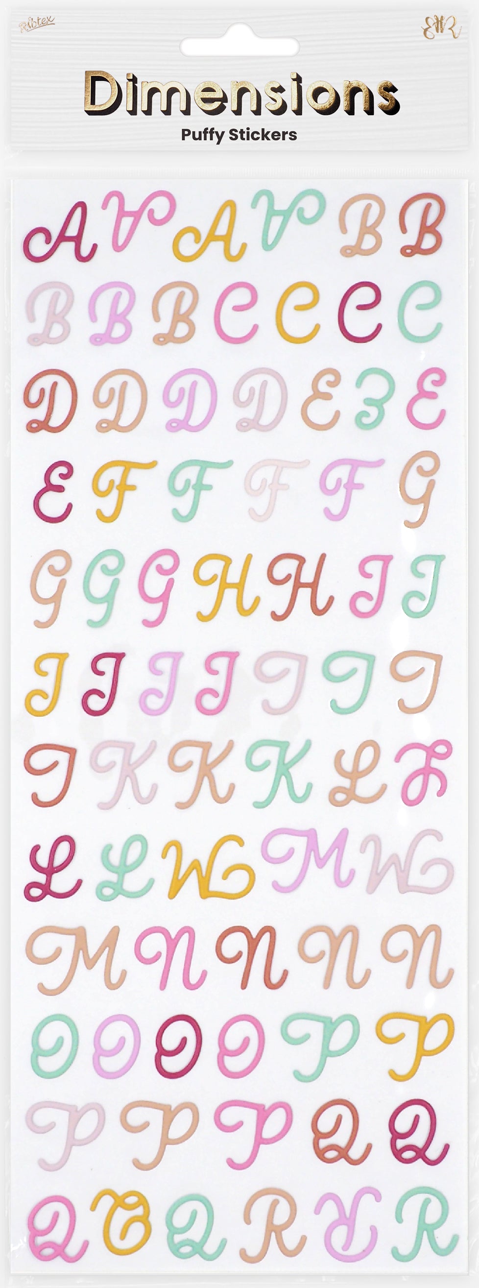 Lavender Dimensions Cowboy Disco Puffy Stickers, Alphabet Paper Craft