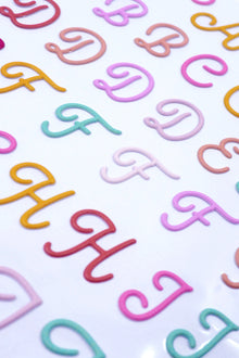 White Smoke Dimensions Cowboy Disco Puffy Stickers, Alphabet Paper Craft