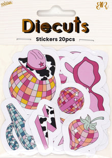 White Smoke Cowboy Disco Die Cut Sticker Pack 20Pcs Paper Craft