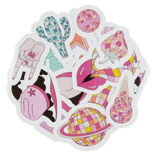 White Smoke Cowboy Disco Die Cut Sticker Pack 20Pcs Paper Craft