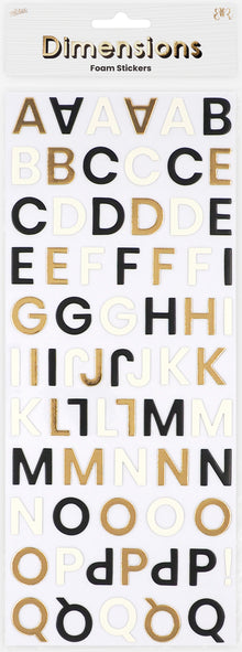 White Smoke Dimensions Deco Moon Foam Stickers, Foil Alphabet Paper Craft