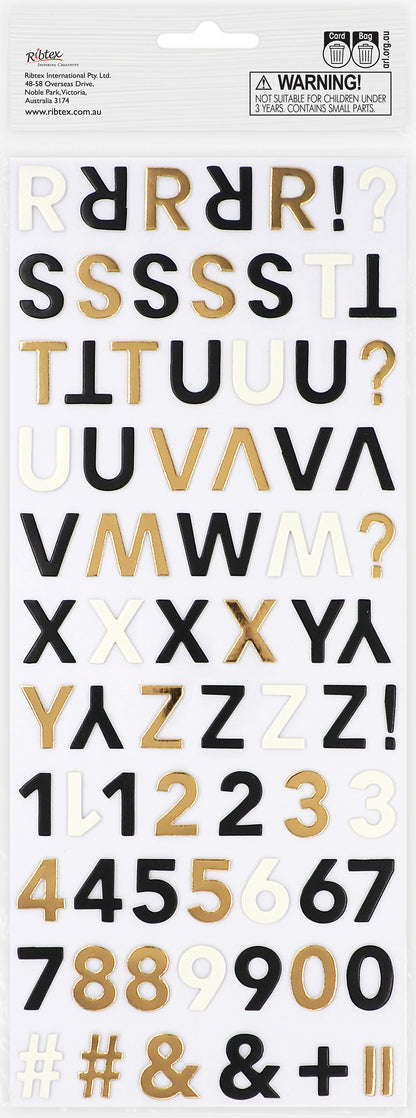 White Smoke Dimensions Deco Moon Foam Stickers, Foil Alphabet Paper Craft