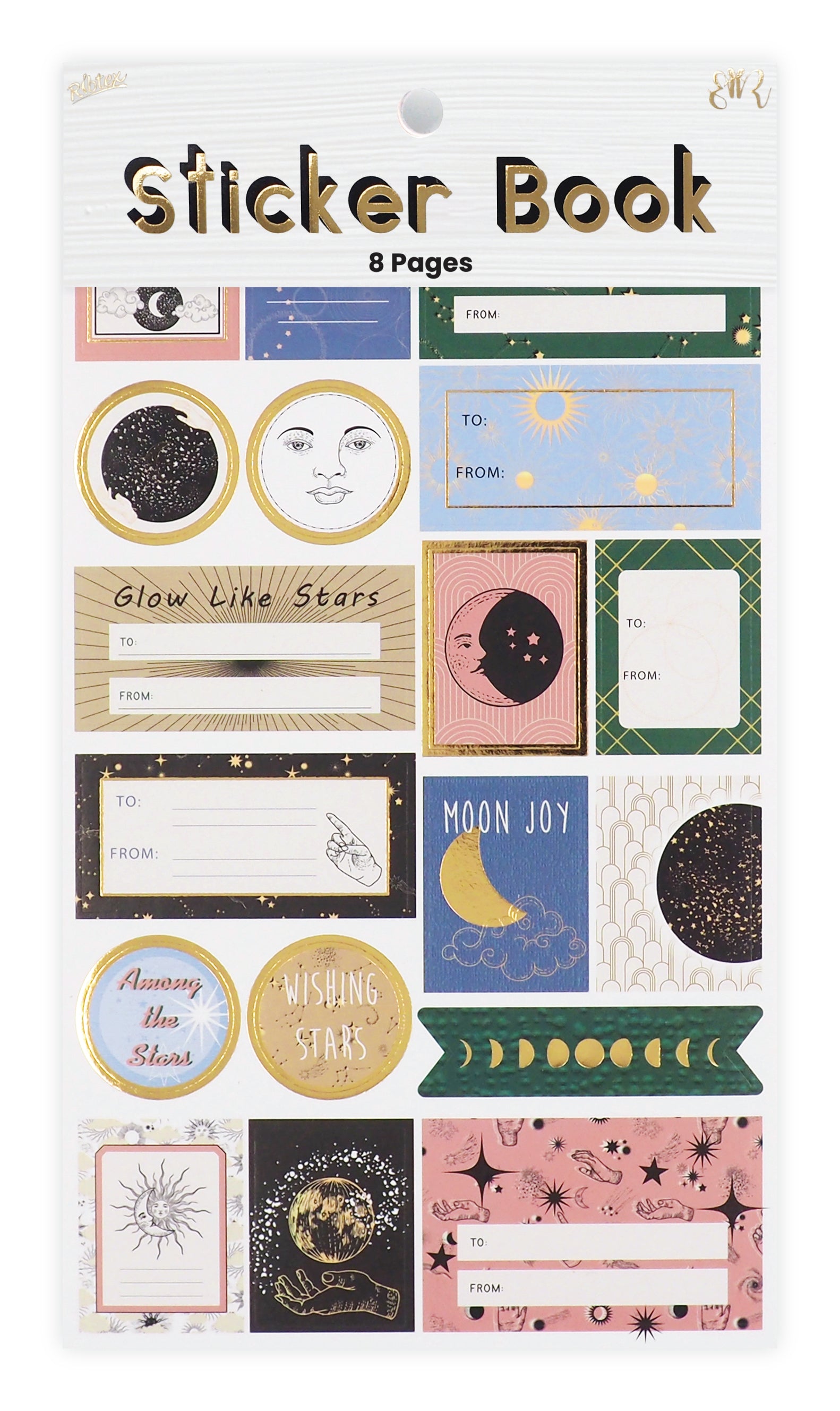Lavender Deco Moon Sticker Book Paper Craft