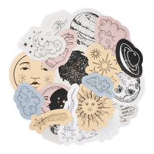 White Smoke Deco Moon Die Cut Sticker Pack 20Pcs Paper Craft