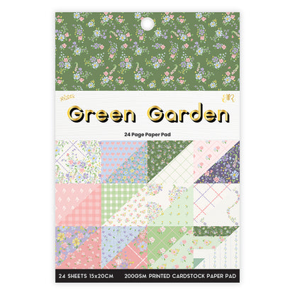 Dim Gray Green Garden 24 Page 6X8 Paper Pad Stencils and Templates