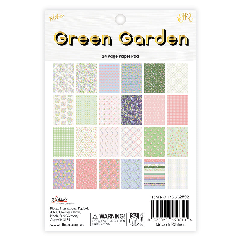 White Smoke Green Garden 24 Page 6X8 Paper Pad Stencils and Templates