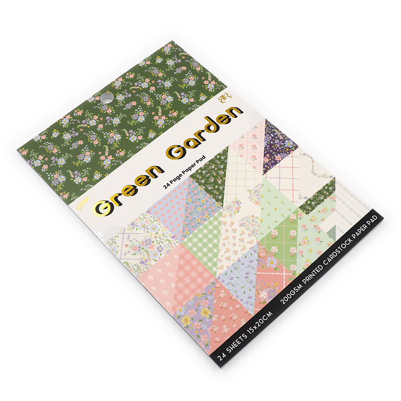 White Smoke Green Garden 24 Page 6X8 Paper Pad Stencils and Templates