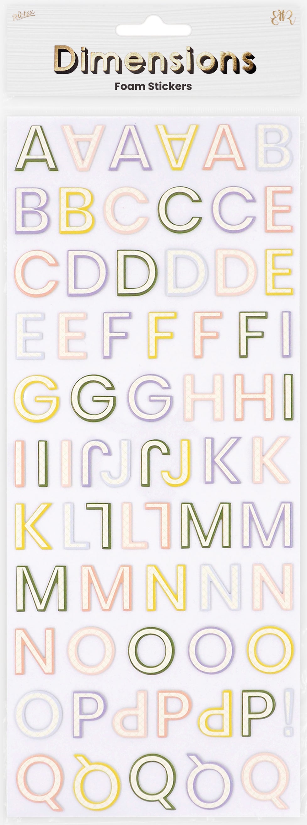 Lavender Dimensions Green Gardn Foam Stickers, Black Alphabet Paper Craft