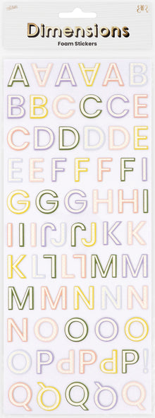 Lavender Dimensions Green Gardn Foam Stickers, Black Alphabet Paper Craft