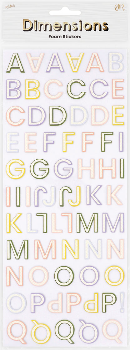 Lavender Dimensions Green Gardn Foam Stickers, Black Alphabet Paper Craft