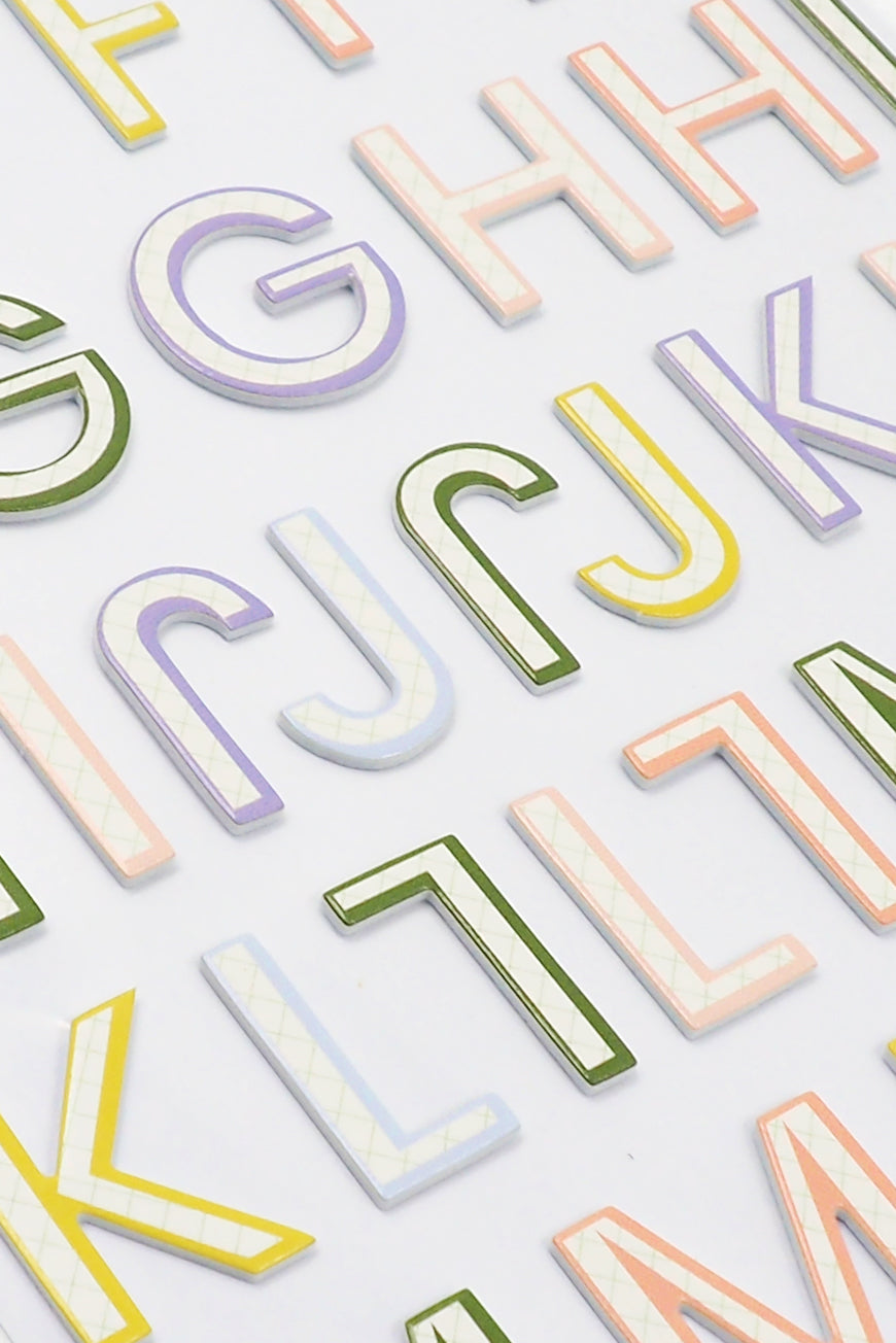 Lavender Dimensions Green Gardn Foam Stickers, Black Alphabet Paper Craft