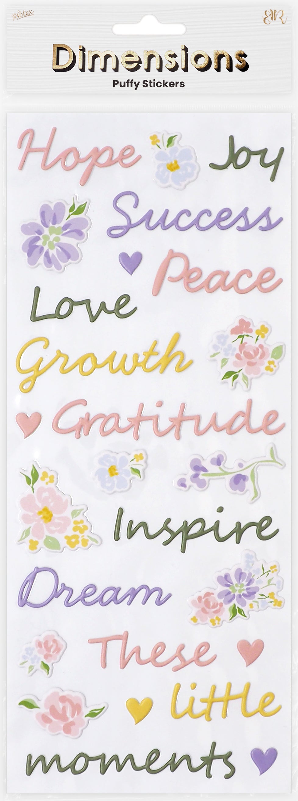 Lavender Dimensions Green Garden Puffy Stickers, Stickers, Phrase Paper Craft