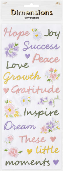 Lavender Dimensions Green Garden Puffy Stickers, Stickers, Phrase Paper Craft