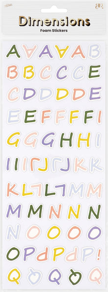 Lavender Dimensions Green Gardn Foam Stickers, Basic Alphbt Paper Craft