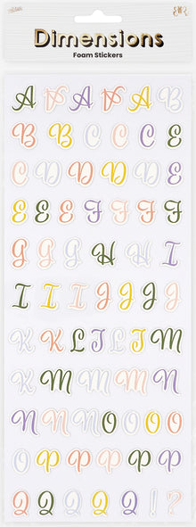 Lavender Dimensions Green Gardn Foam Stickers, Scrpt Alphbt Paper Craft