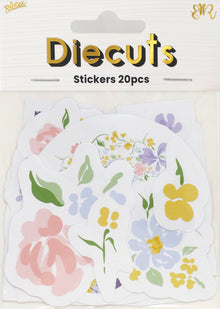 Lavender Green Garden Die Cut Sticker Pack 20Pcs Paper Craft