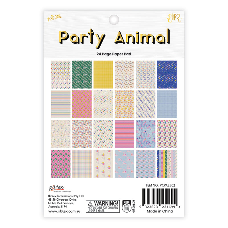 White Smoke Party Animal 24 Page 6X8 Paper Pad Stencils and Templates
