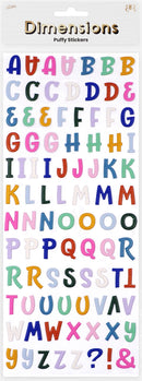 White Smoke Dimensions Party Anmal Puffy Stickers,  Script Alpha Paper Craft