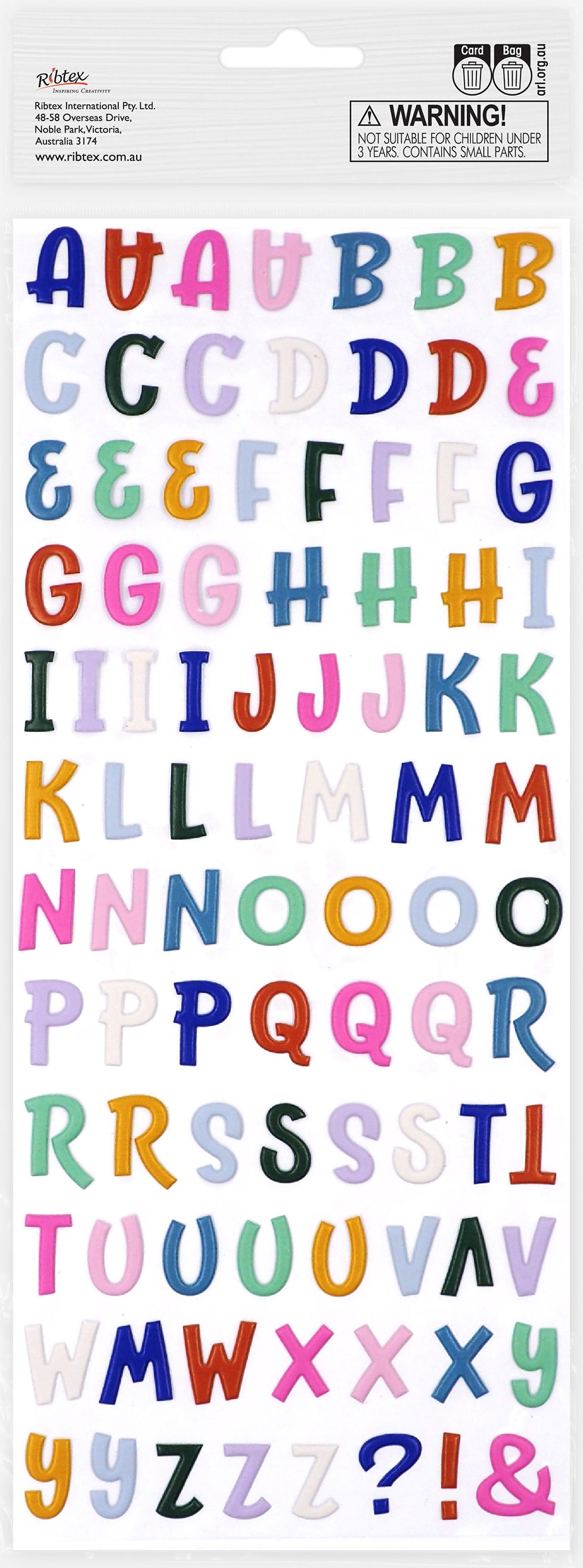 White Smoke Dimensions Party Anmal Puffy Stickers,  Script Alpha Paper Craft