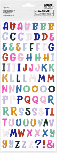 White Smoke Dimensions Party Anmal Puffy Stickers,  Script Alpha Paper Craft