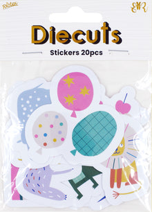 Lavender Party Animal Die Cut Sticker Pack 20Pcs Paper Craft