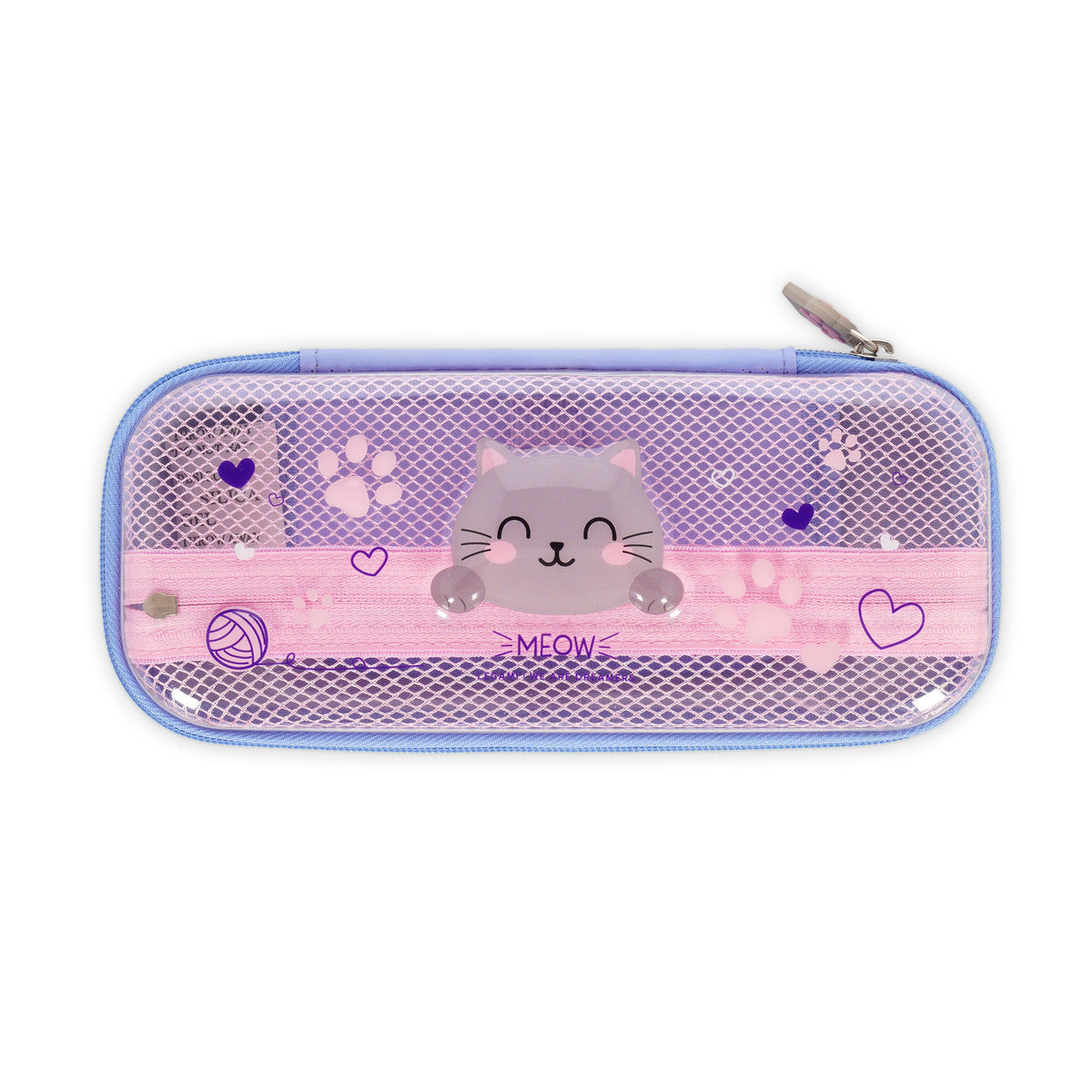 White Smoke Legami  Wonderwow Kitty Pencil Case Fashion Stationery