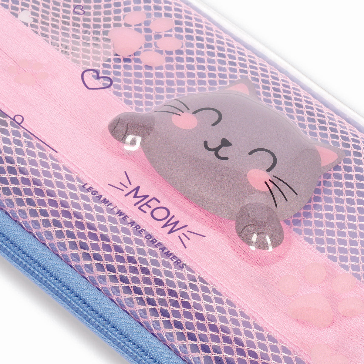 White Smoke Legami  Wonderwow Kitty Pencil Case Fashion Stationery