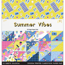 White Smoke Summer Vibes 32 Page 12X12 Paper Pad Stencils and Templates