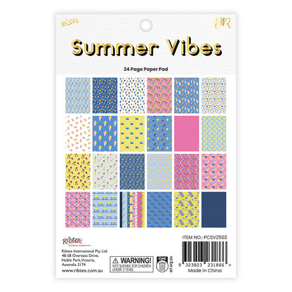 White Smoke Summer Vibes 24 Page 6X8 Paper Pad Stencils and Templates