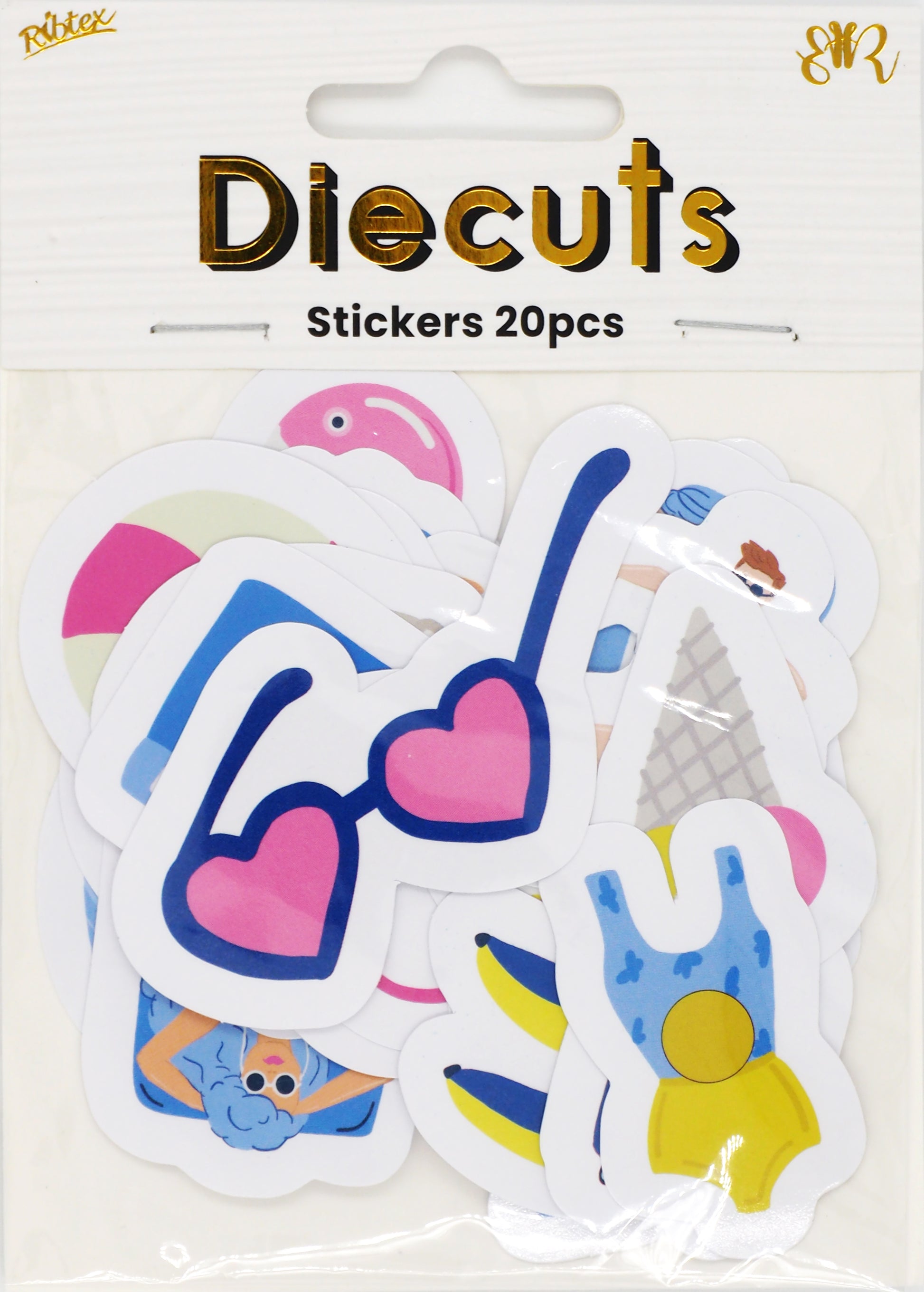 Lavender Summer Vibes Die Cut Sticker Pack, 20Pcs Paper Craft