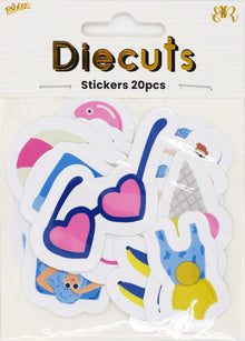 Lavender Summer Vibes Die Cut Sticker Pack, 20Pcs Paper Craft